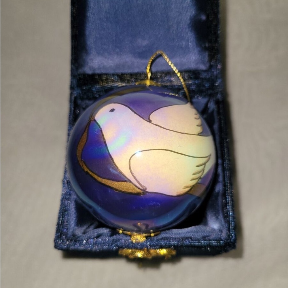 Pier 1 Li Bien Hand Painted Dove Christmas Ornament 2001